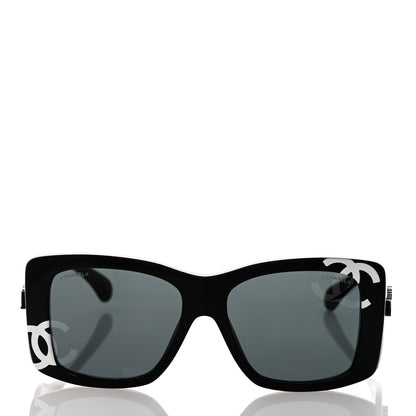 Chanel Acetate CC Logo Square Sunglasses 71472 Black 2 of 8