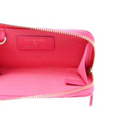 Chanel Caviar Quilted Zipped Key Holder Case Pink 5 of 8