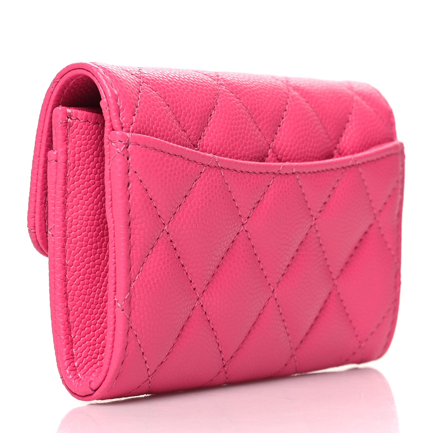 Chanel Caviar Quilted Flap Card Holder Wallet Pink 3 of 10