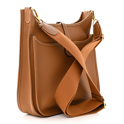 Hermes Taurillon Clemence Evelyne III PM Gold 3 of 11