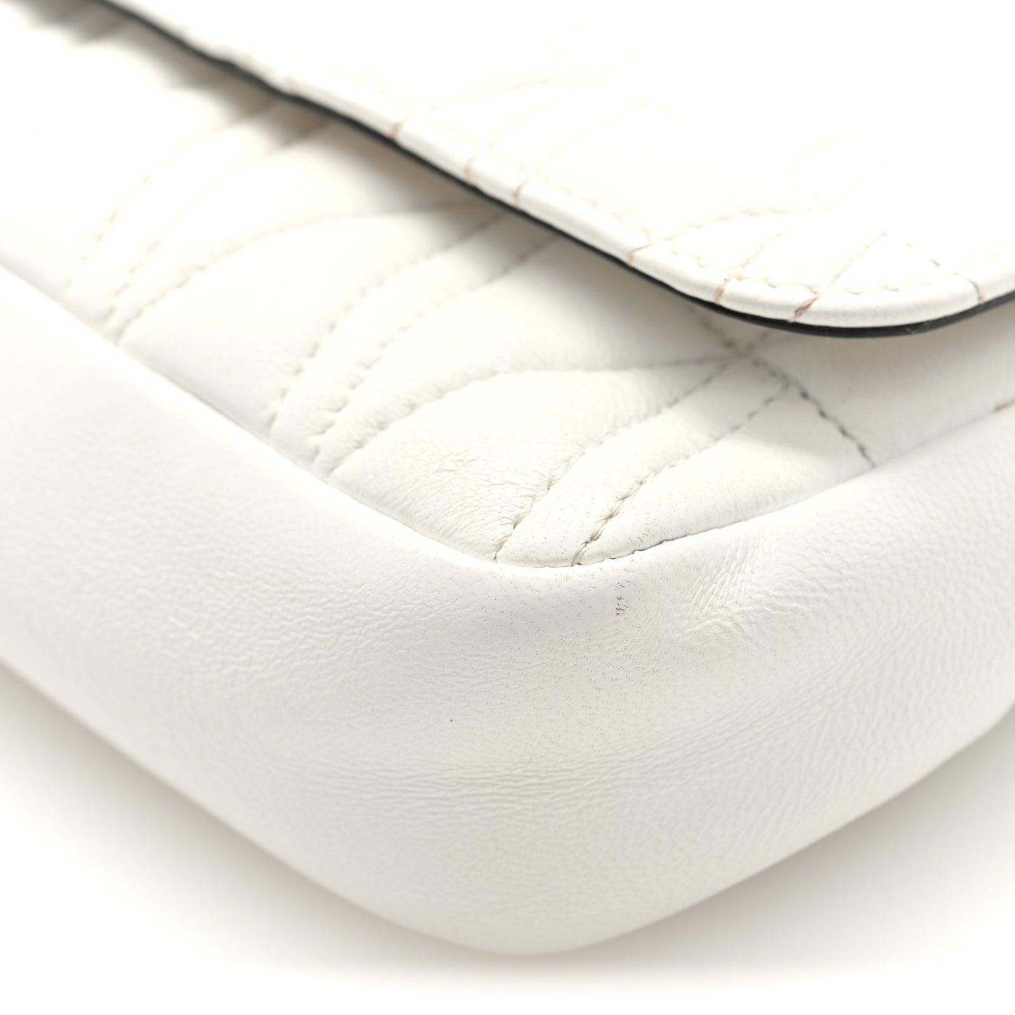 Nappa Quilted Virtus Evening Bag White