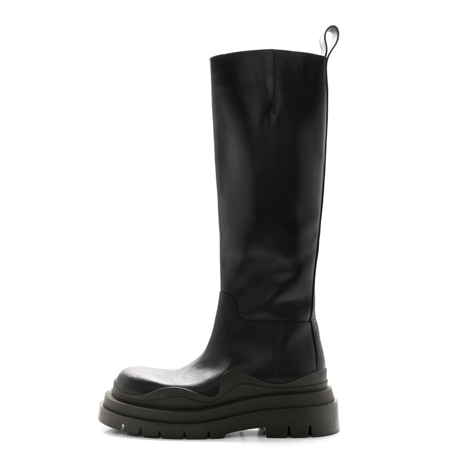 Bottega Veneta Calfskin The Tire High Boots 39.5 Black 1 of 9