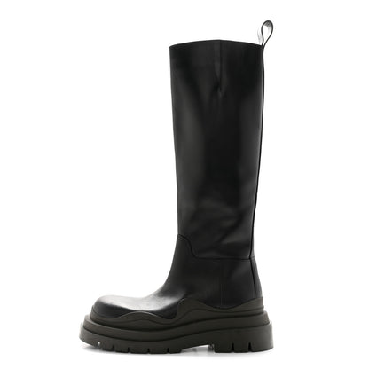 Bottega Veneta Calfskin The Tire High Boots 39.5 Black 1 of 9