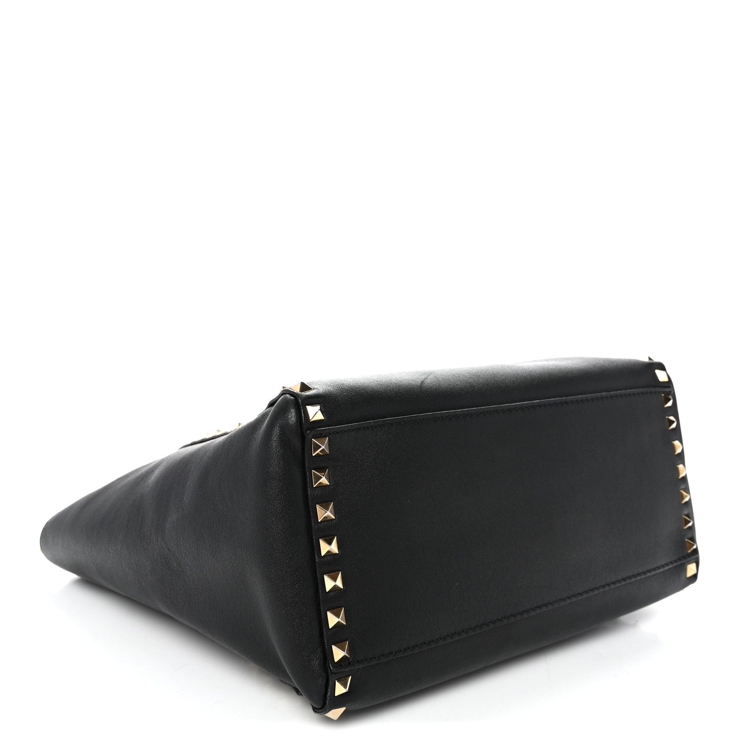 Valentino Garavani Vitello Rockstud Double Handle Tote Black 4 of 10