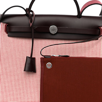 Hermes Criss Viking Vache Hunter Herbag Zip Retourne 31 PM Ecru Brique Anemone Rouge Sellier 7 of 8