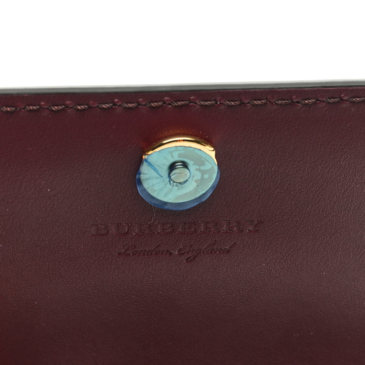 Burberry Grained Calfskin House Check Tartan Mix Hampshire Wallet On Chain Burgundy 6 of 8