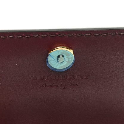 Burberry Grained Calfskin House Check Tartan Mix Hampshire Wallet On Chain Burgundy 6 of 8