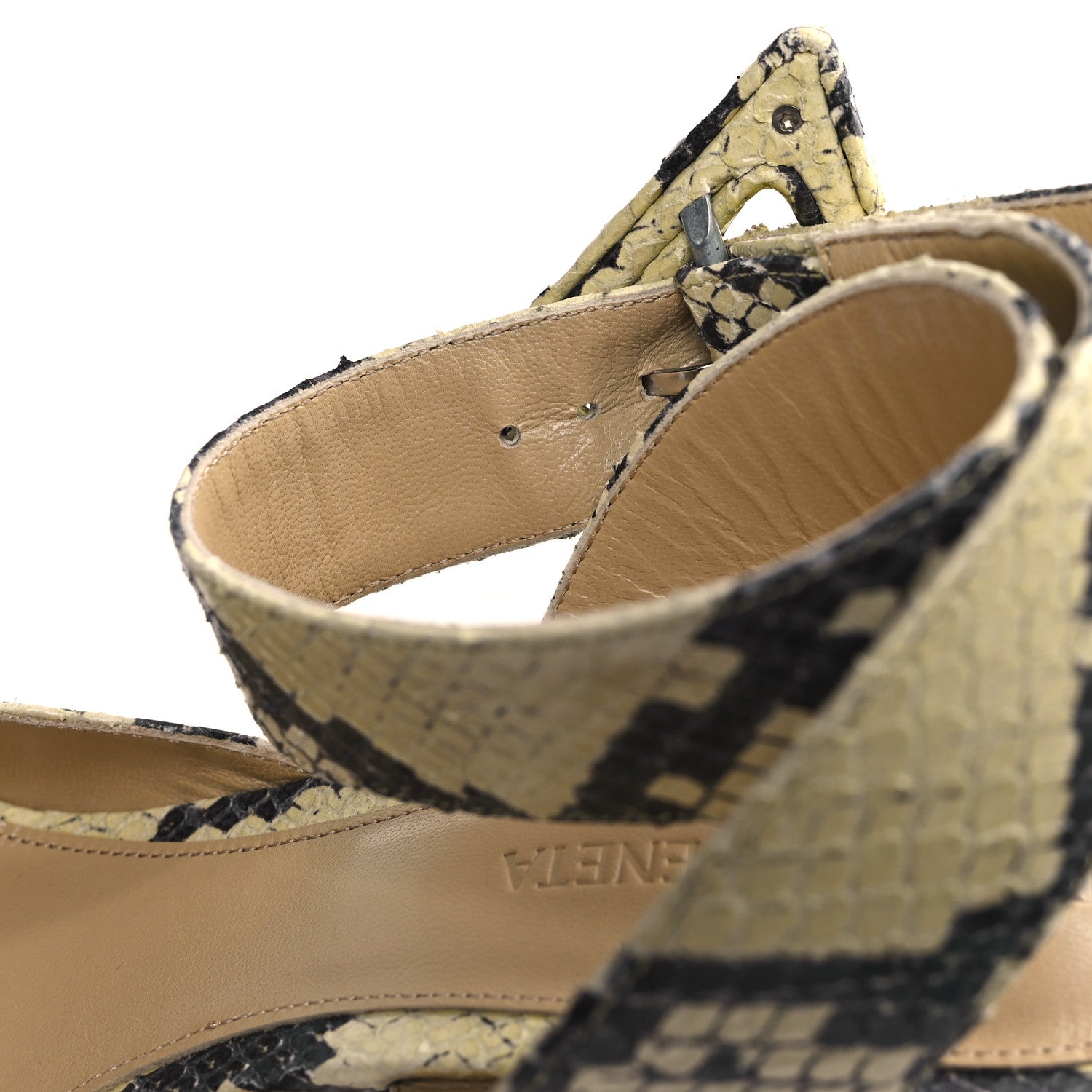Bottega Veneta Faded Goatskin Python Printed Tower 40/140mm Platform Pumps 37 Kiwi Black 8 of 9