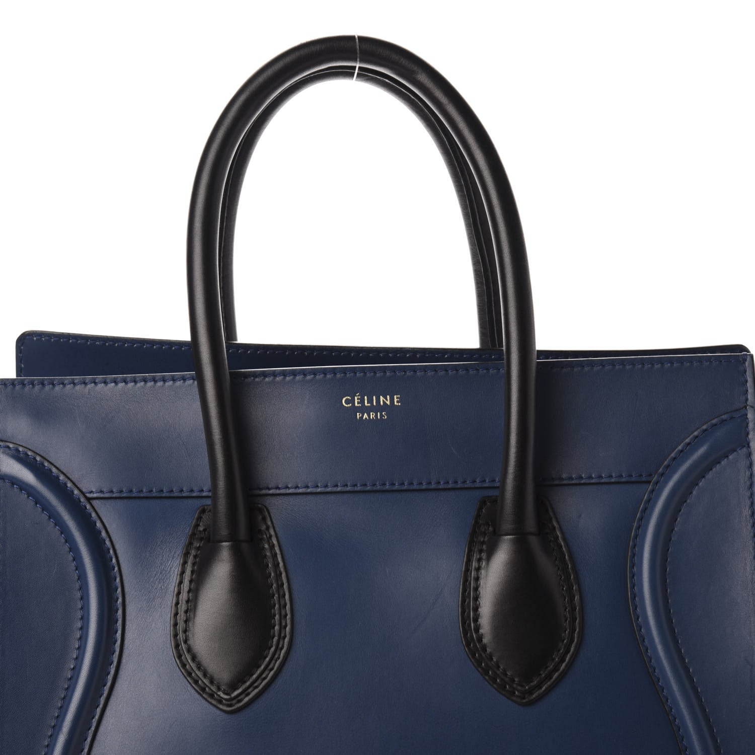 Celine Smooth Calfskin Mini Bi-Color Luggage Ocean Blue 12 of 12