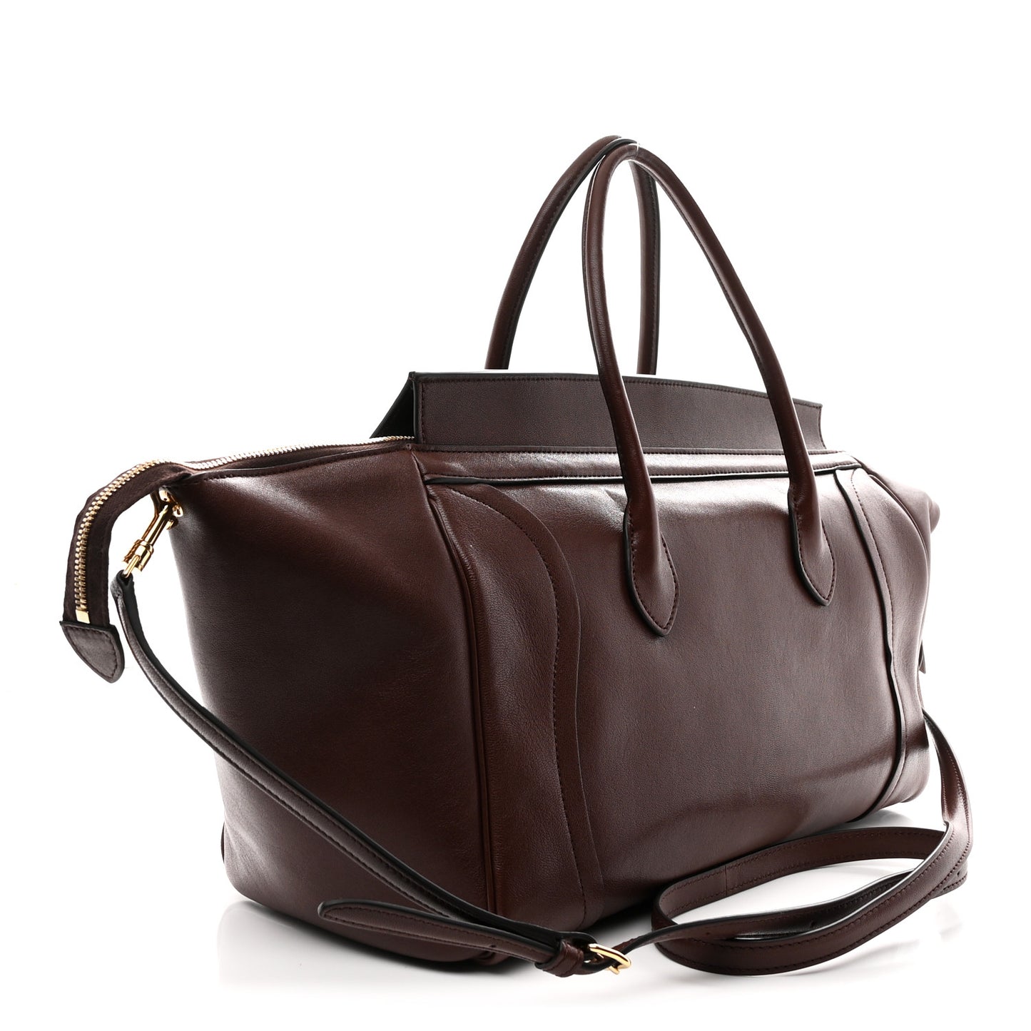 Supple Shiny Lambskin Medium Smiling New Luggage Brick