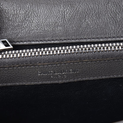 Saint Laurent Sheepskin Matelasse Chevron Monogram Medium College Bag Dark Anthracite 7 of 19
