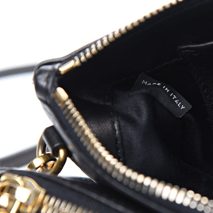 Miu Miu Nappa Grommet Double Zip Crossbody Bag Black 7 of 11