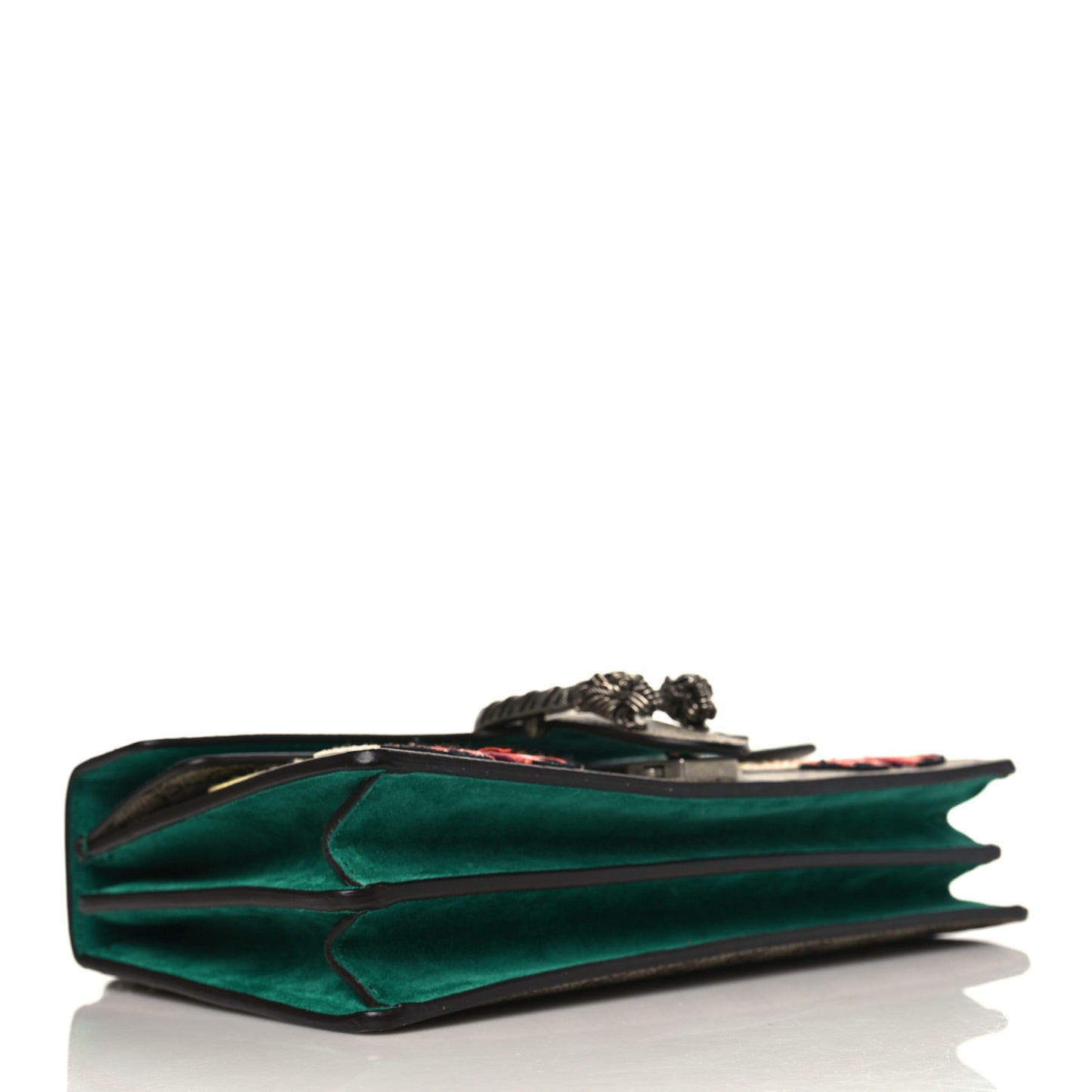 GG Supreme Monogram Willow Hill Embroidered Small Dionysus Shoulder Bag Emerald