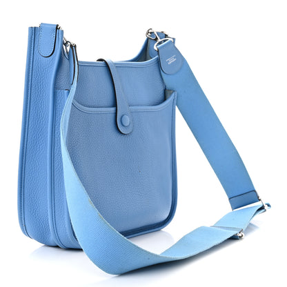 Hermes Taurillon Clemence Evelyne III PM Bleu Paradis 3 of 16
