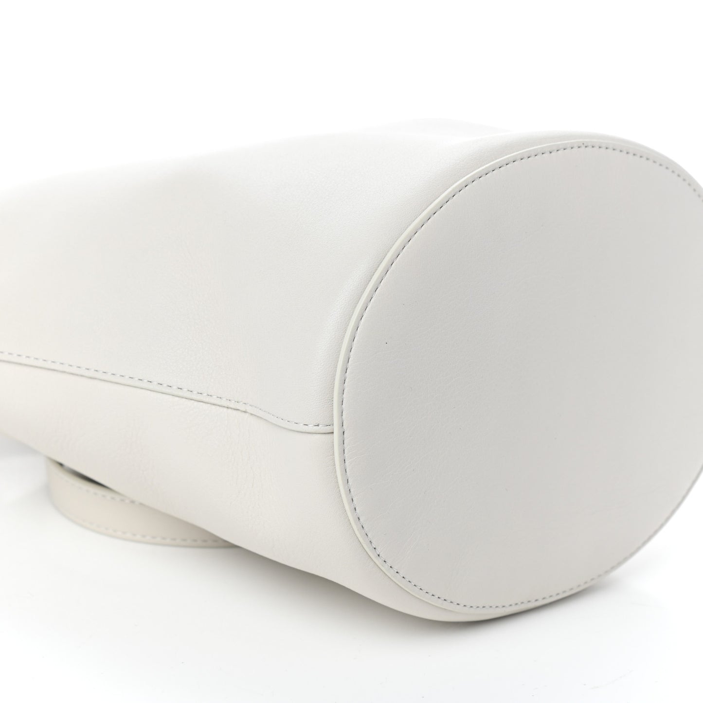 Pebbled Calfskin Zip Bucket Bag Snow