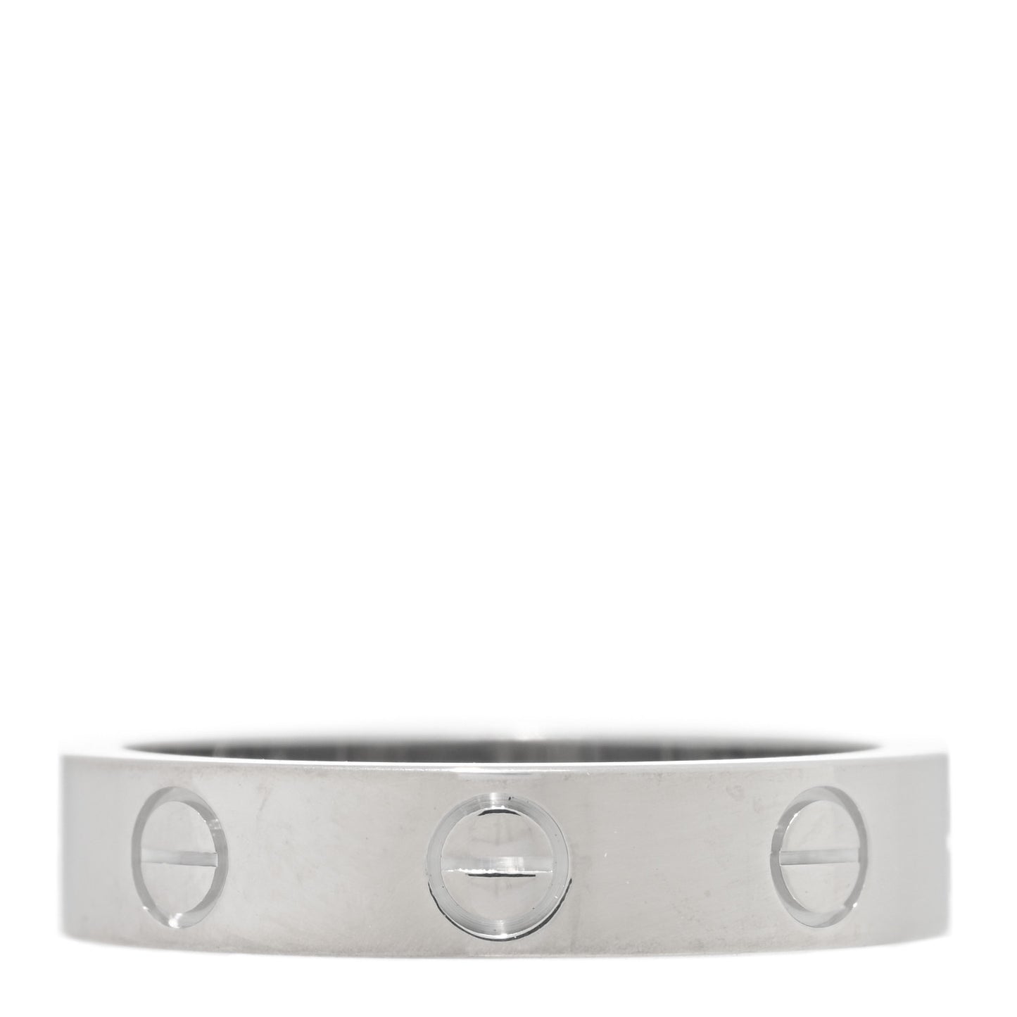 18K White Gold Diamond 3.5mm LOVE Wedding Band Ring 50 5.25