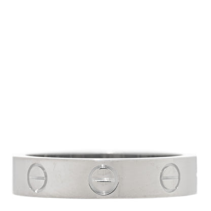 Cartier 18K White Gold Diamond 3.5mm LOVE Wedding Band Ring 50 5.25 3 of 5