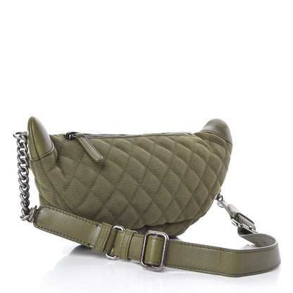 Chanel Canvas Lambskin Quilted Coco Cuba Charms Waist Bag Khaki 3 of 11