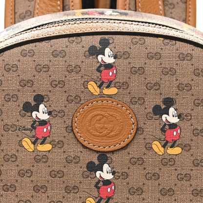 Gucci X DISNEY Mini Vintage GG Supreme Monogram Mickey Mouse Small Dome Backpack Beige Vintage Sun Oil 8 of 11