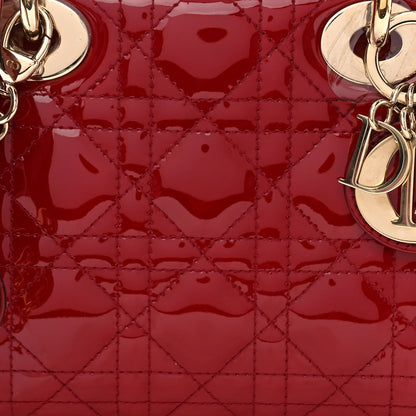 Christian Dior Patent Cannage Mini Lady Dior Red 7 of 9