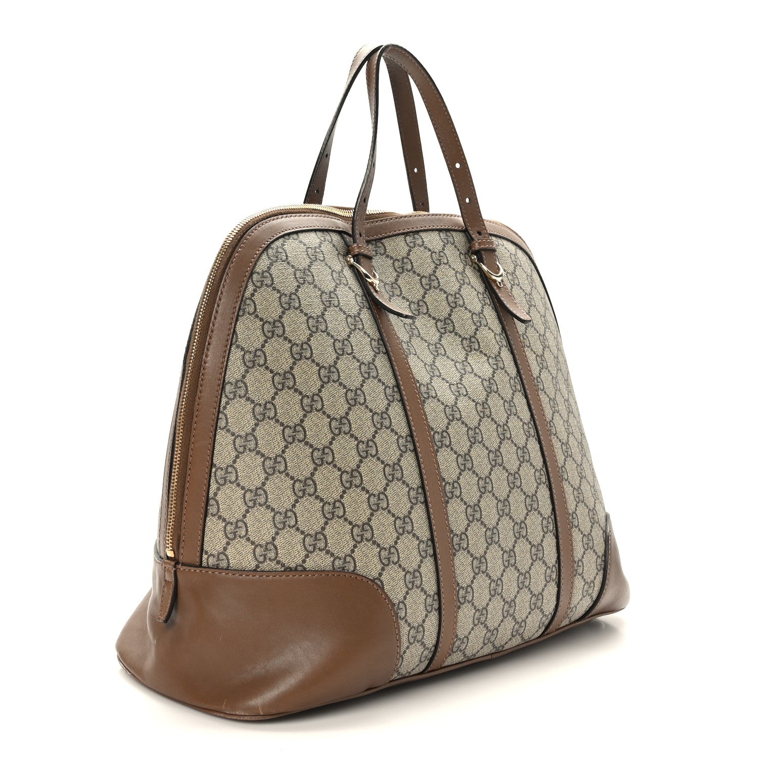 Gucci GG Supreme Monogram Margaux Calfskin Large Nice Top Handle Dome Bag Beige Ebony Acero 3 of 11