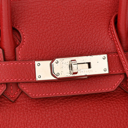 Hermes Taurillon Clemence Birkin 30 Rouge Garance 14 of 14