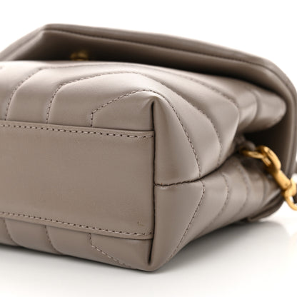 Saint Laurent Calfskin Y Quilted Monogram Toy Loulou Crossbody Bag Greyish Brown 10 of 11