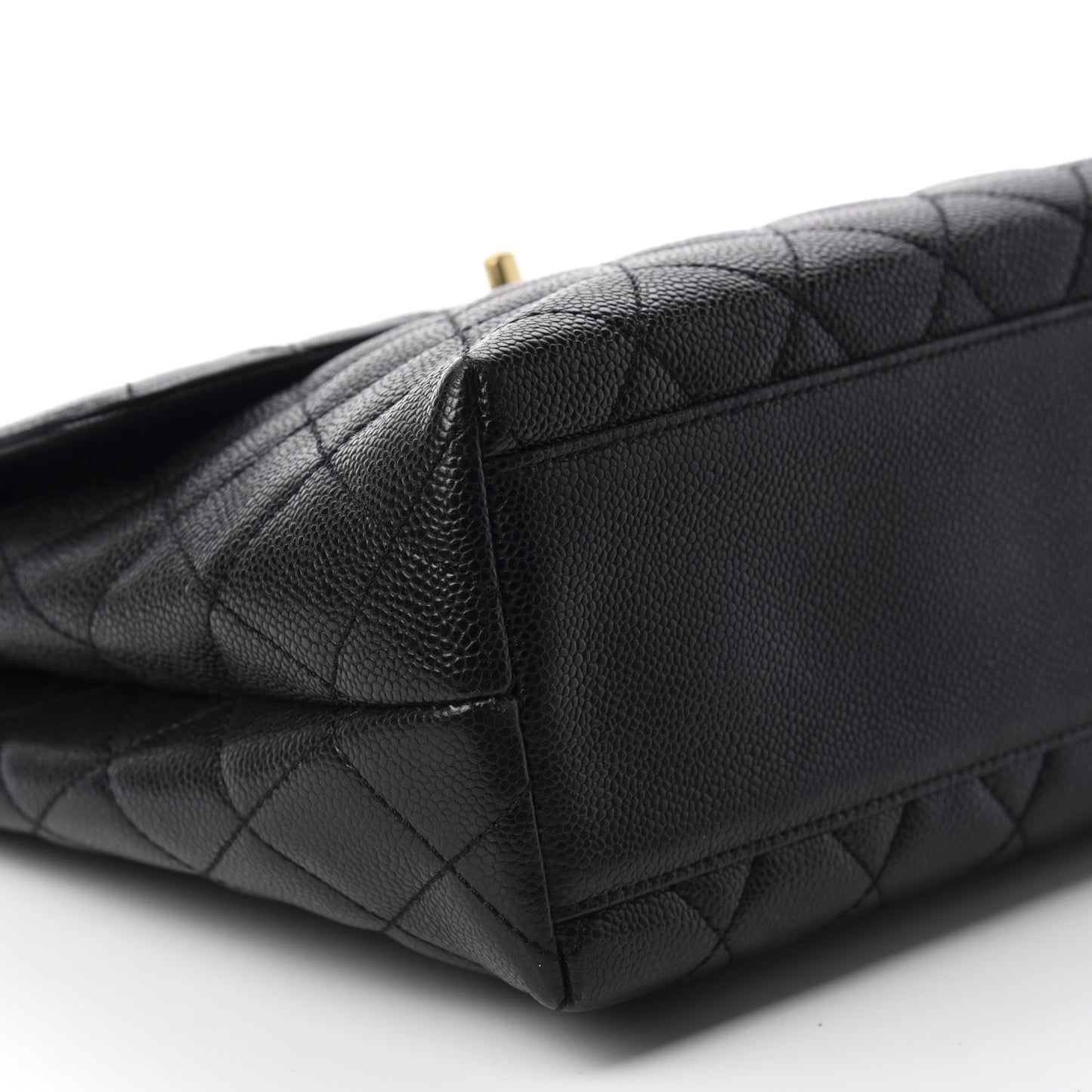Caviar Quilted Jumbo Kelly Flap Black