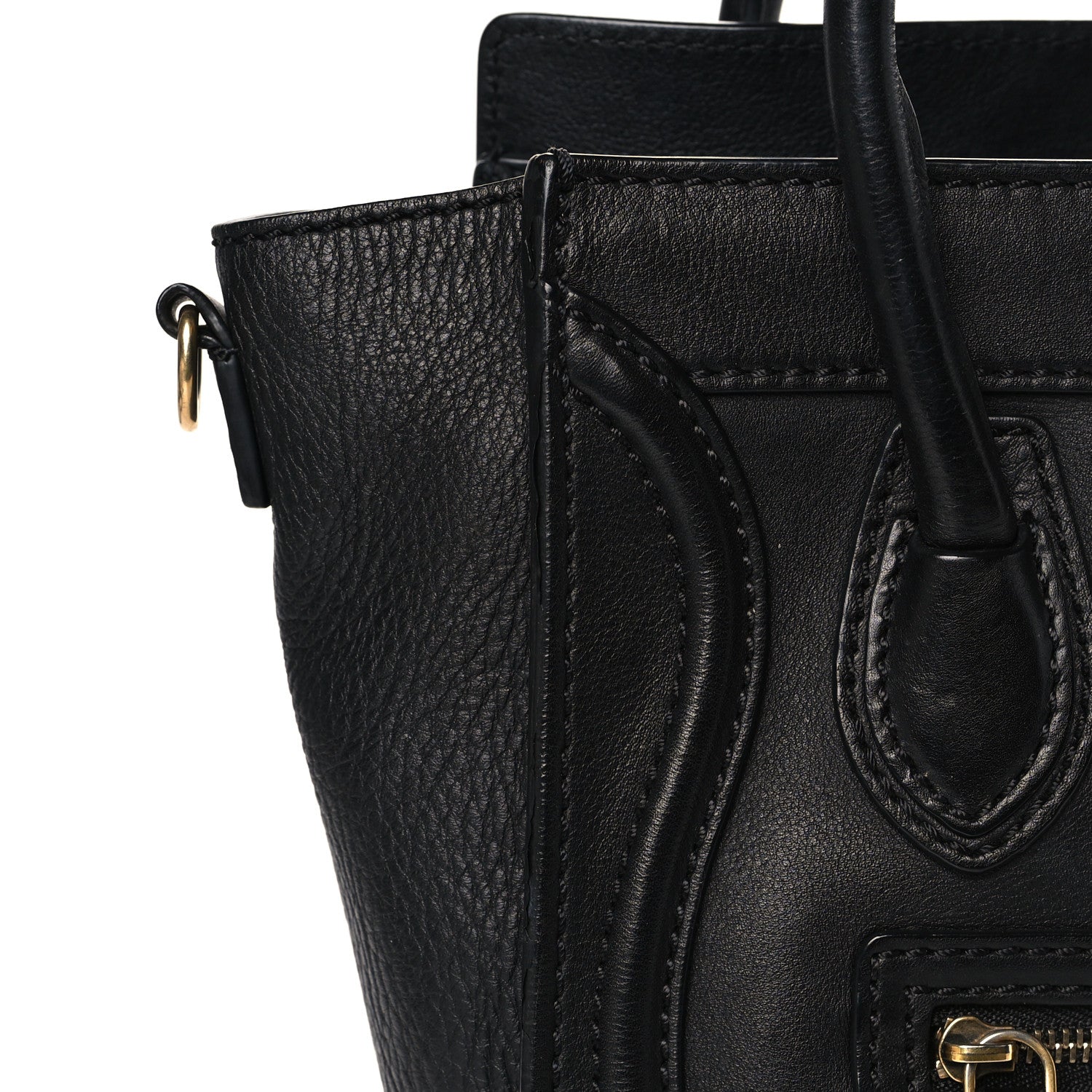 Celine Pebbled Calfskin Nano Luggage Black 10 of 10