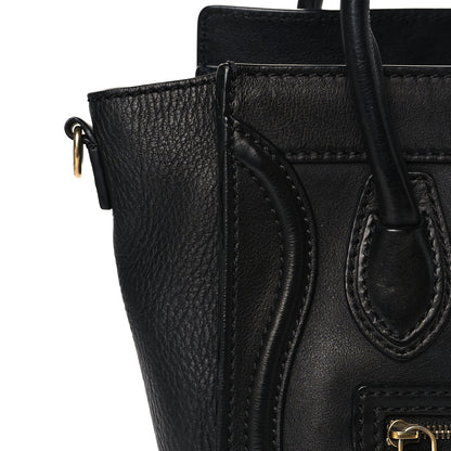 Celine Pebbled Calfskin Nano Luggage Black 10 of 10