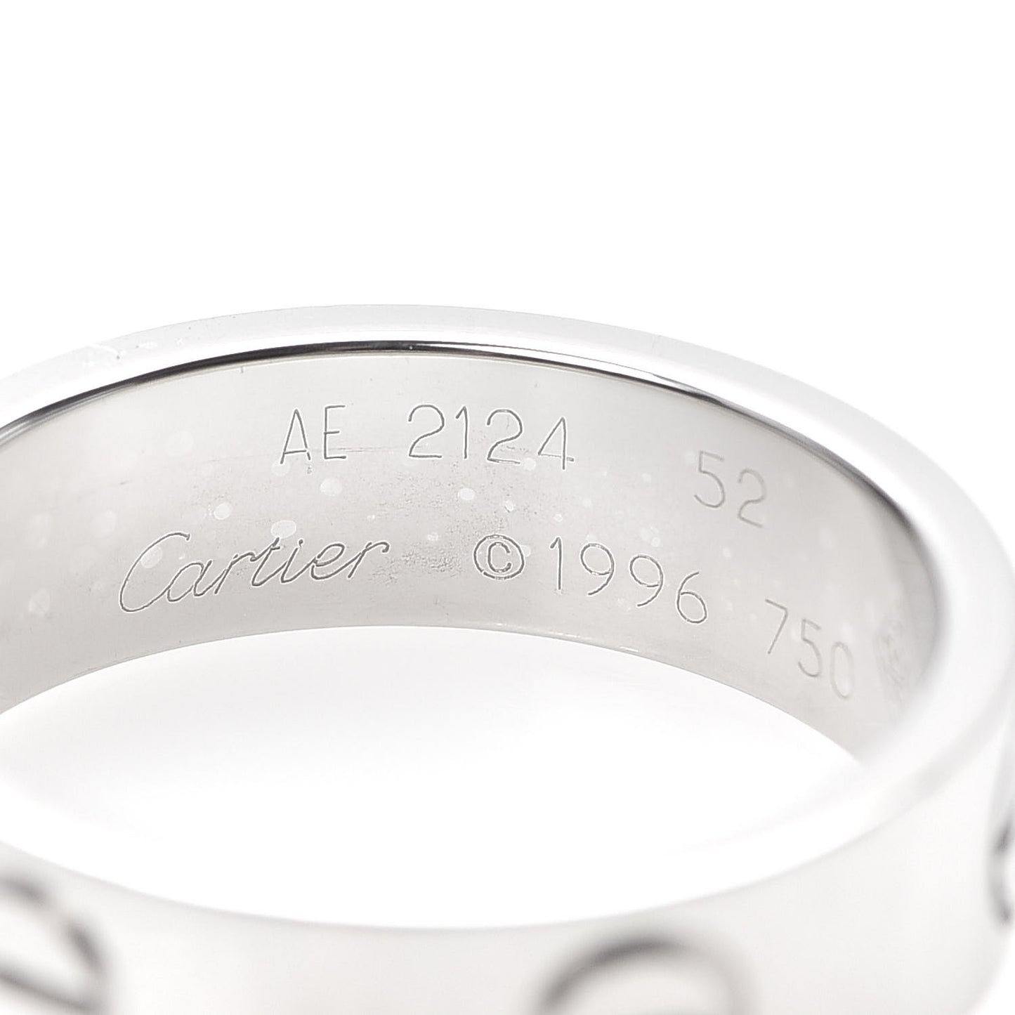 18K White Gold 5.5mm LOVE Ring 52 6