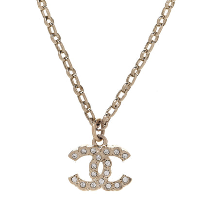 Chanel Pearl Crystal CC Pendant Necklace Gold 4 of 6