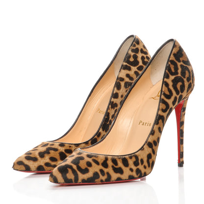 Christian Louboutin Pony Hair Jaguar Print Pigalle Follies 100 Pumps 38 Brown 3 of 8