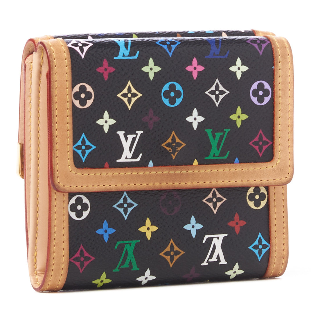 Louis Vuitton Monogram Multicolor Porte-Monnaie Billets Wallet Black 2 of 7