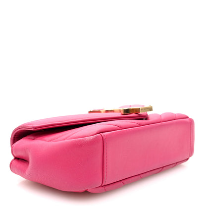 Saint Laurent Calfskin Matelasse Chevron Classic Monogram Baby Chain Bag Fuchsia 4 of 9