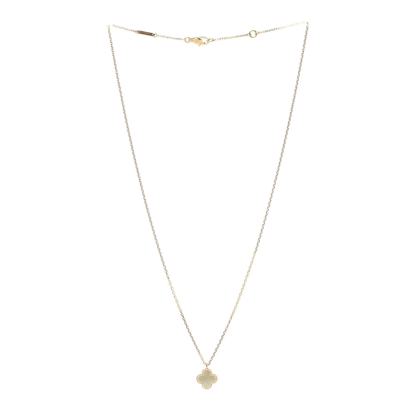 18K Yellow Gold Mother of Pearl Sweet Alhambra Pendant Necklace