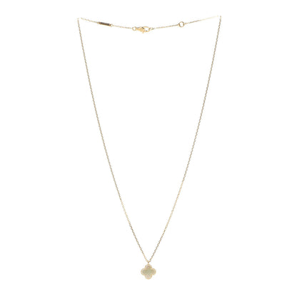 Van Cleef & Arpels 18K Yellow Gold Mother of Pearl Sweet Alhambra Pendant Necklace 3 of 7