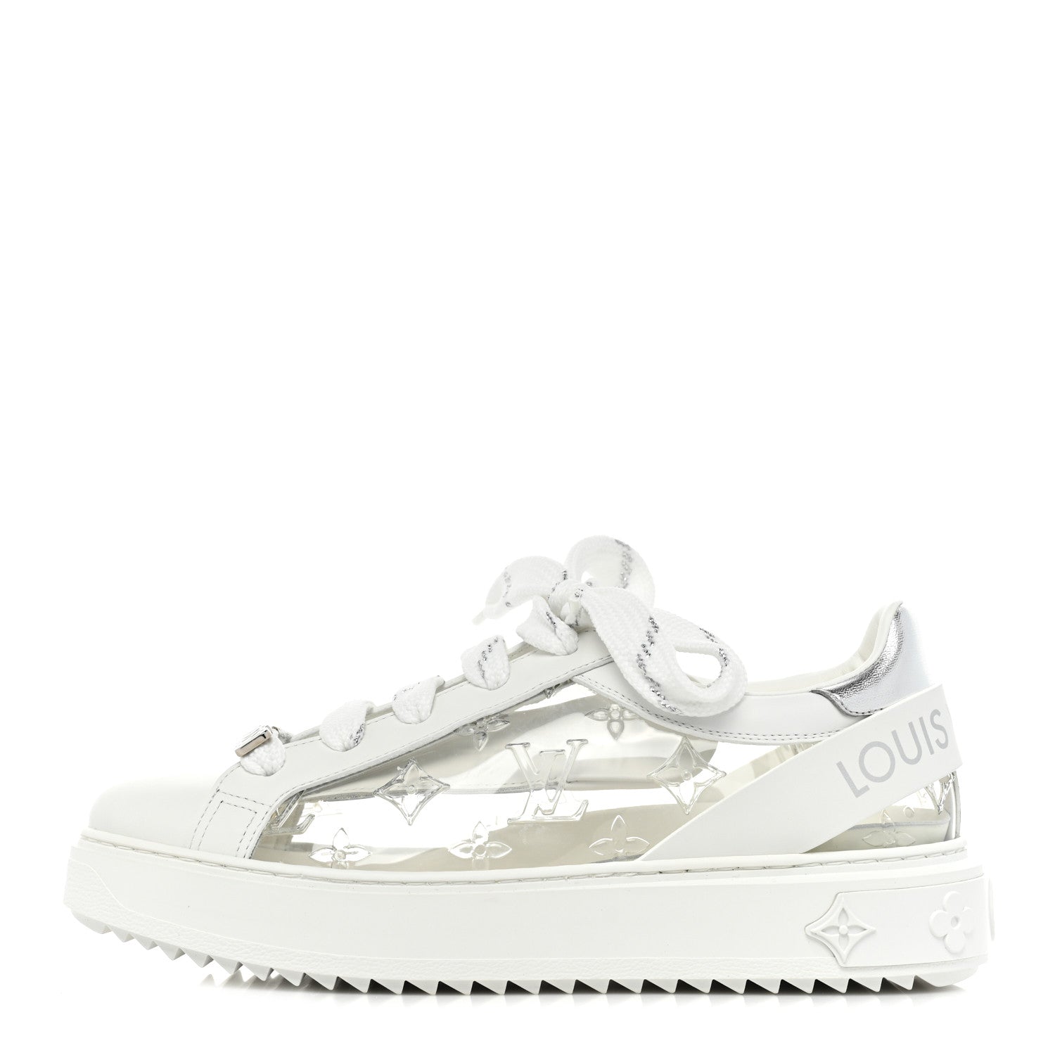 Louis Vuitton Monogram PVC Time Out Sneakers 39 Silver 1 of 9