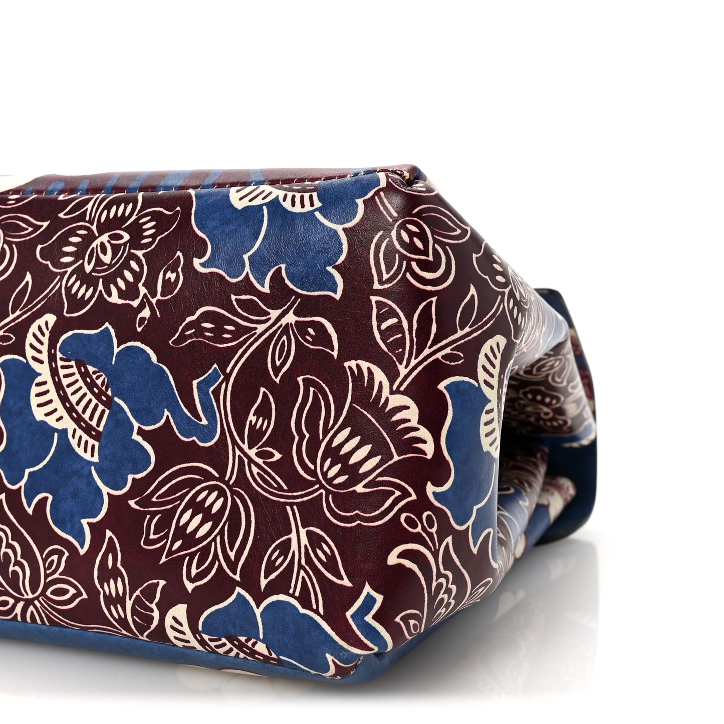 Calfskin Mime Print Single Handle Bag Blue