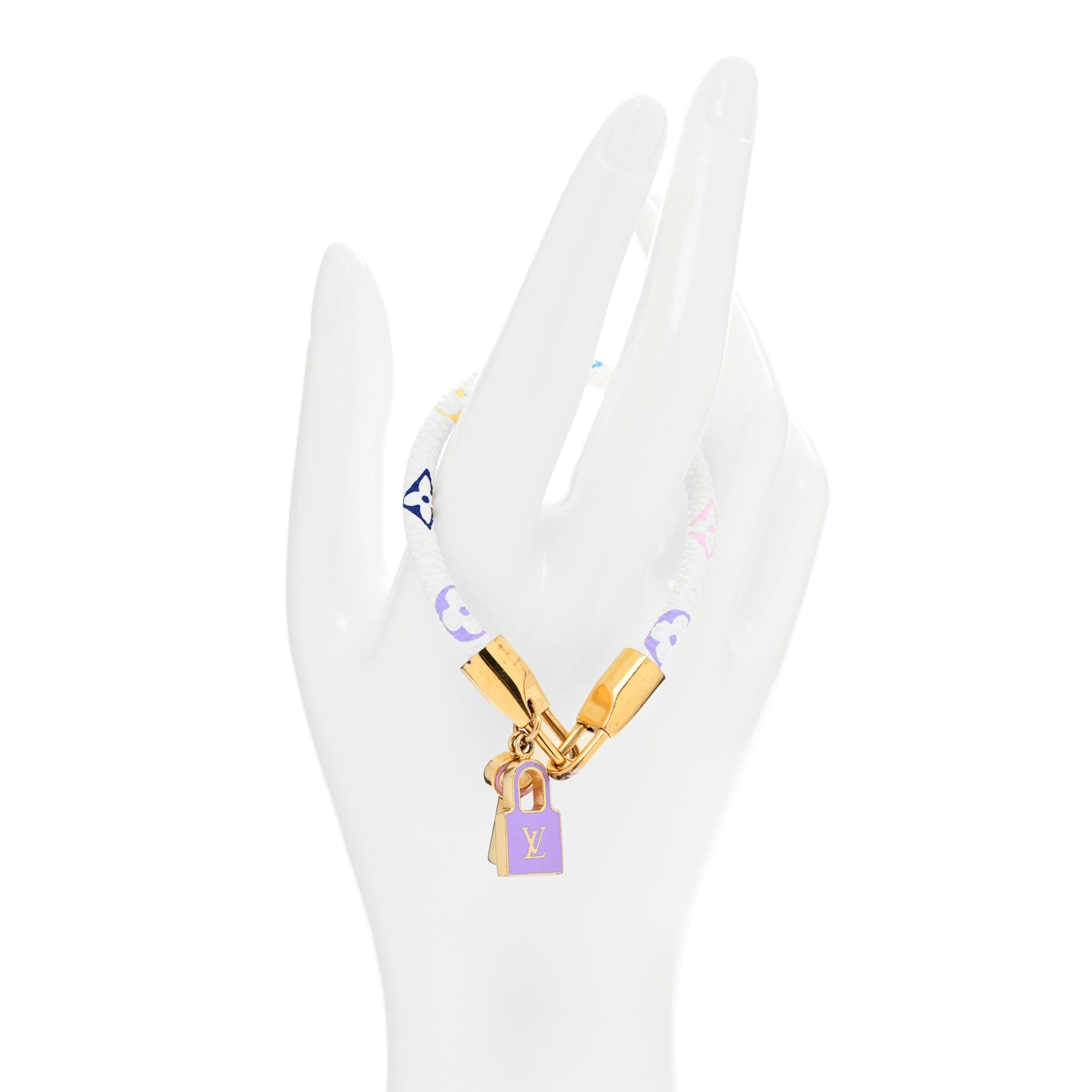 Louis Vuitton Monogram Multicolor Luck It Bracelet 17 White 2 of 5