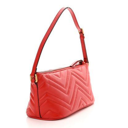 Gucci Calfskin Matelasse Chevron GG Marmont Sling Shoulder Bag Rosso 3 of 10