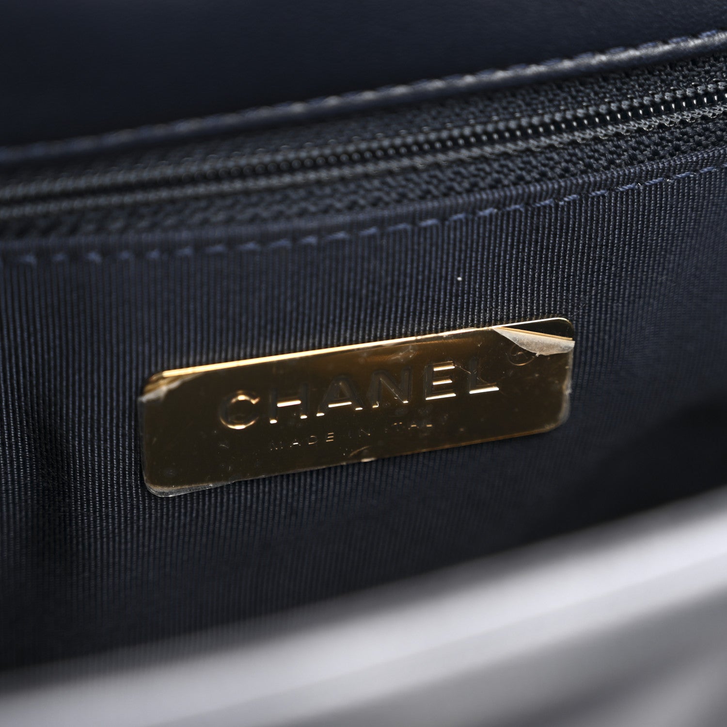 Chanel Lambskin Quilted Medium Chanel 19 Flap Navy Blue 6 of 14