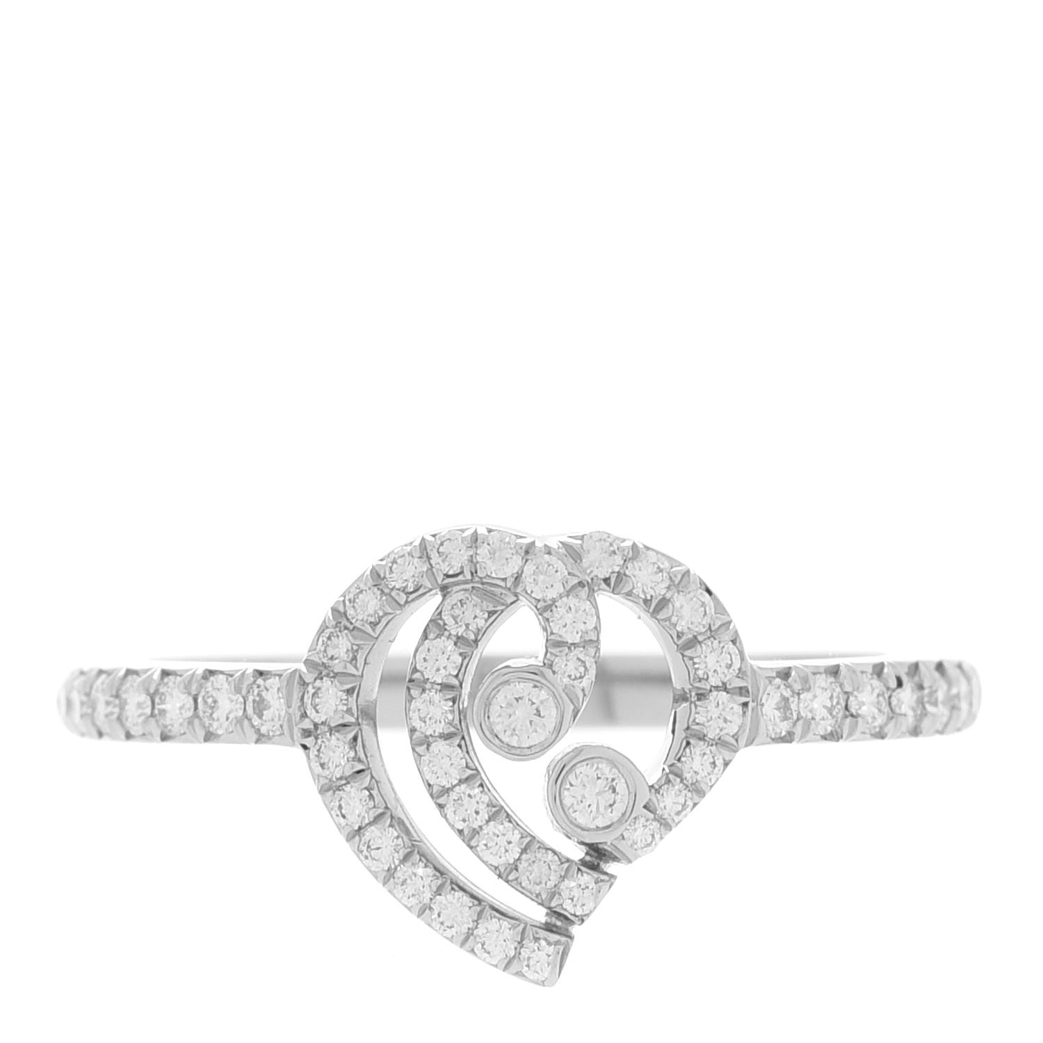 Tiffany Platinum Diamond Enchant Heart Ring 54 7 1 of 6