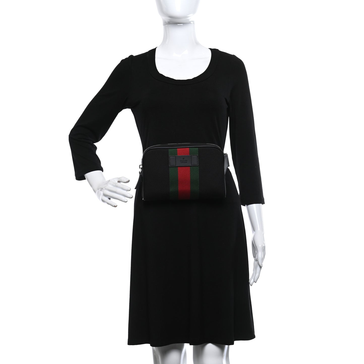 Canvas Web Slim Belt Bag Black