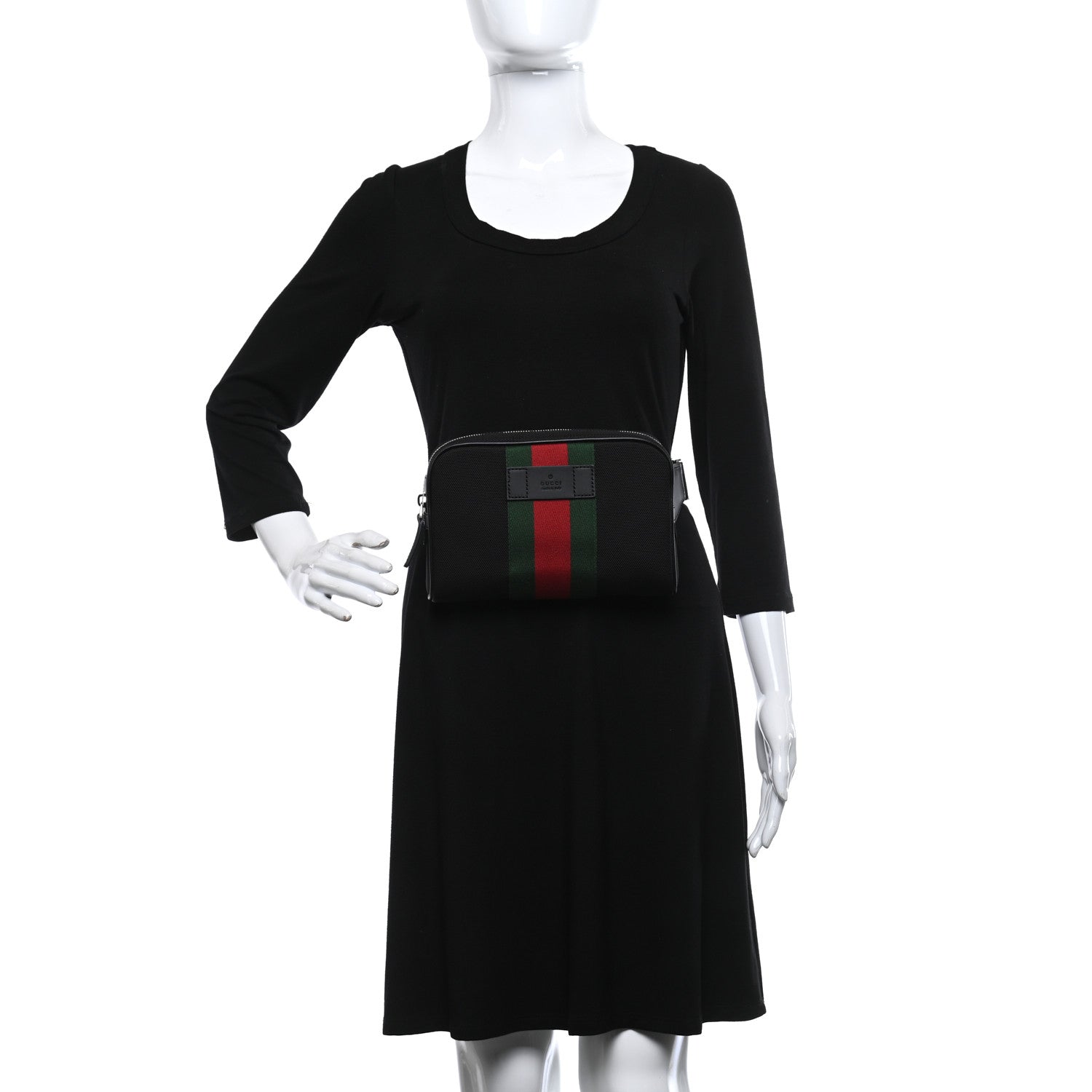 Gucci Canvas Web Slim Belt Bag Black 2 of 11