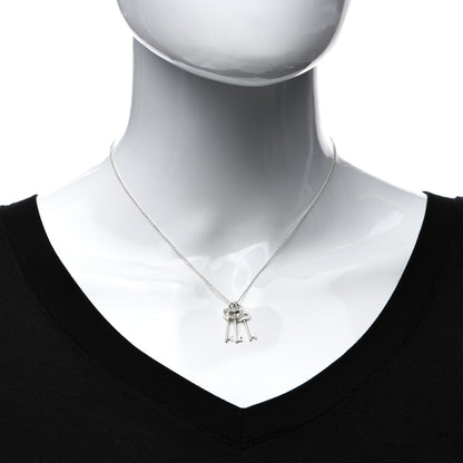 Tiffany Sterling Silver Three Key Pendant Necklace 2 of 4