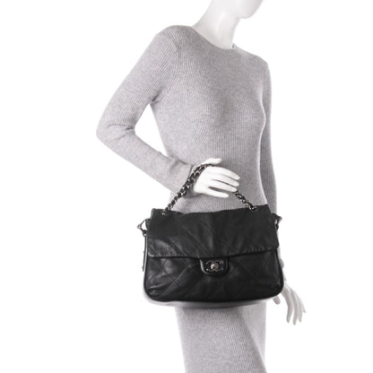 Chanel Lambskin Stitched Messenger Bag Black 3 of 9