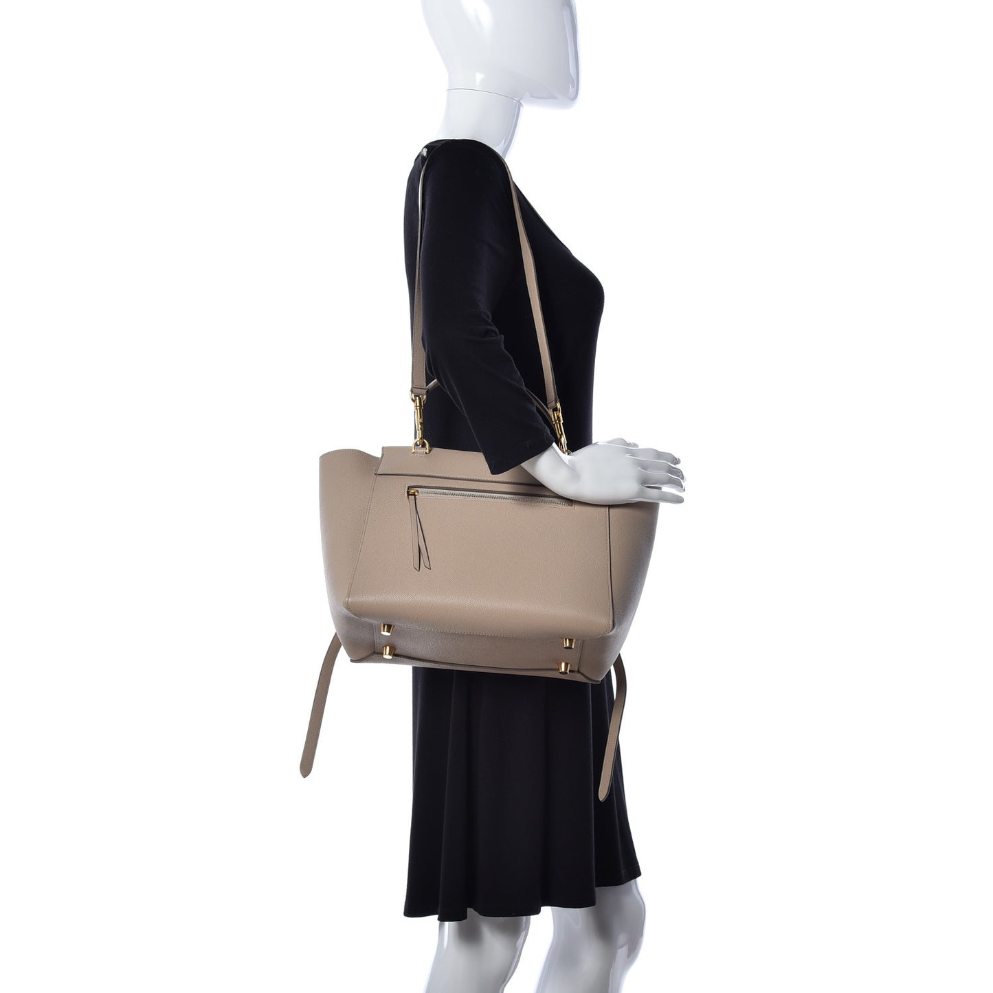 Grained Calfskin Mini Belt Bag Light Taupe