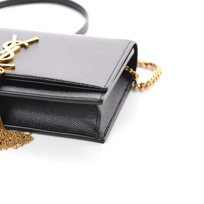 Saint Laurent Grain De Poudre Classic Monogram Kate Tassel Chain Wallet Black 7 of 7