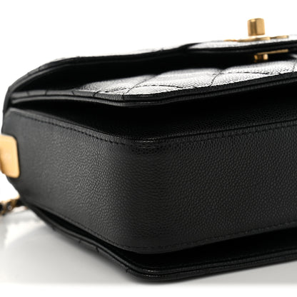 Chanel Shiny Caviar Quilted Mini Top Handle Flap Black 9 of 11